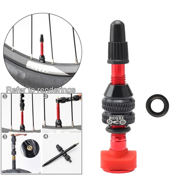2 Válvulas Presta 40 Mm Sin Cámara - Aleación Aluminio, Para Bicicleta Carretera Y MTB, Con Tapa
