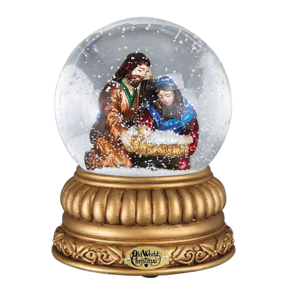 2022 Christmas Holiday Snowglobe Ornament Christmas Holy Family Single Snow Globe 5 1/4" x 4 Dia.