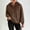 #0215-Coffee, variant on Women's Double Faced Fleece Hooded Pullover Sweatshirt Casual Loose Top for Fall Winter Daily Warm Tee