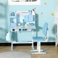 thumbnail image 6 of YNCE Kids Table and Chairs Set 5-16,Height Adjustable Children Study Desk Chair Set,Multifunctional Writing Desk Table with Drawer,Bookstand,Ergonomic Learning Drawing Table for Girl Boy (Blue #3), 6 of 7