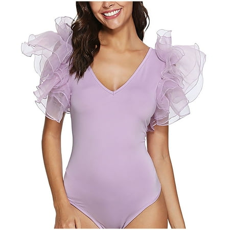 

Jumpsuits Bodysuit For Women Women Short Sleeve Solid Color Tight Tee Shirt Blouse Tops Rompers Bodysuit Body Suits Women Clothing Underwear Pajamas Lingerie For Women