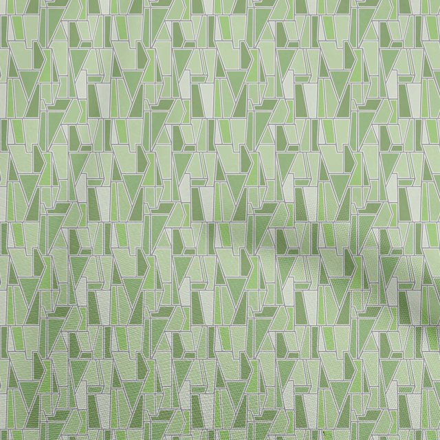 oneOone Cotton Flex Green Fabric Geometric Craft Projects Decor Fabric Printed By The Yard 40 Inch Wide
