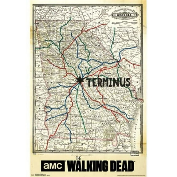 Posterazzi Walking Dead - Terminus Map Poster Print - 24 x 36 in.