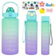 thumbnail image 1 of CNKOO 3 Pack Water Bottles with 2L Large Bottle 700MLPortable Bottle and 300ML Mini Bottle Motivational Drinks Bottle with Time Marker Water Jug with Handle and Straw Leak-Proof Gradient, 1 of 11