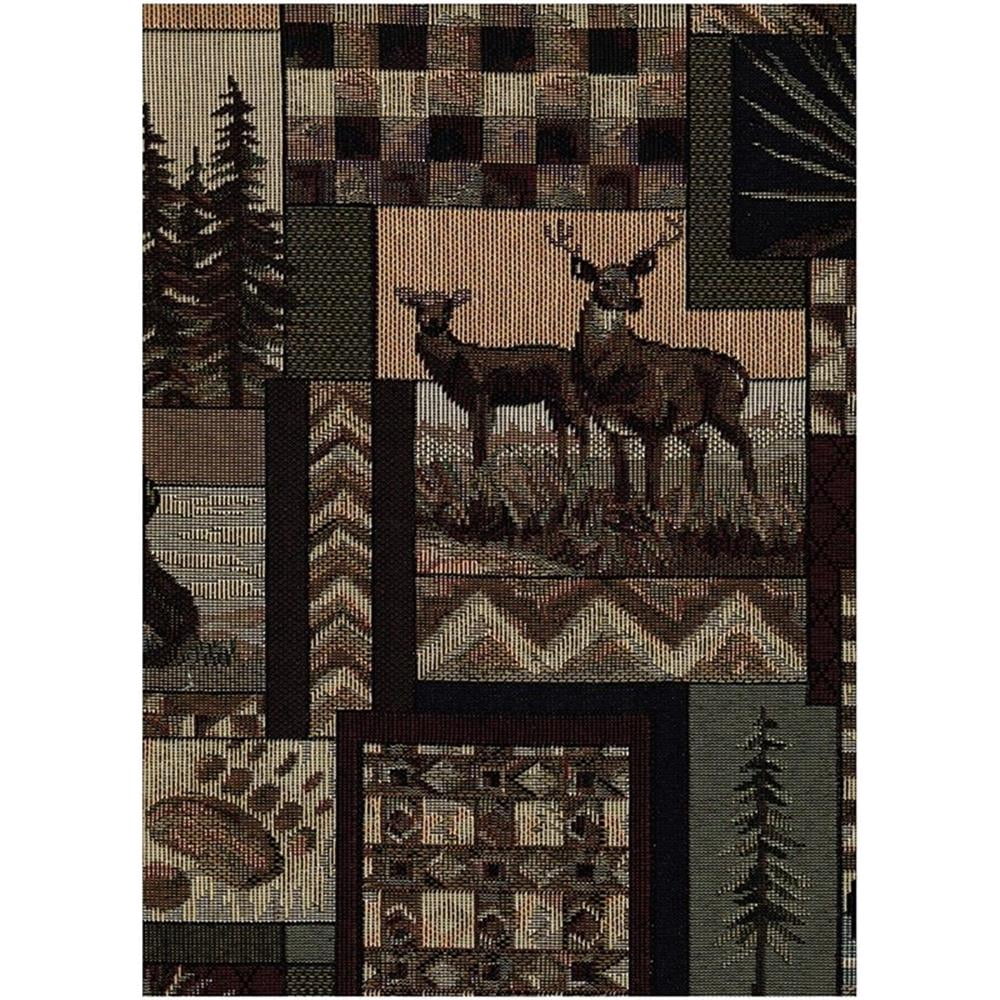 Full-size Futon Mattress in Brown Peter's Cabin Print-Frame Not Included