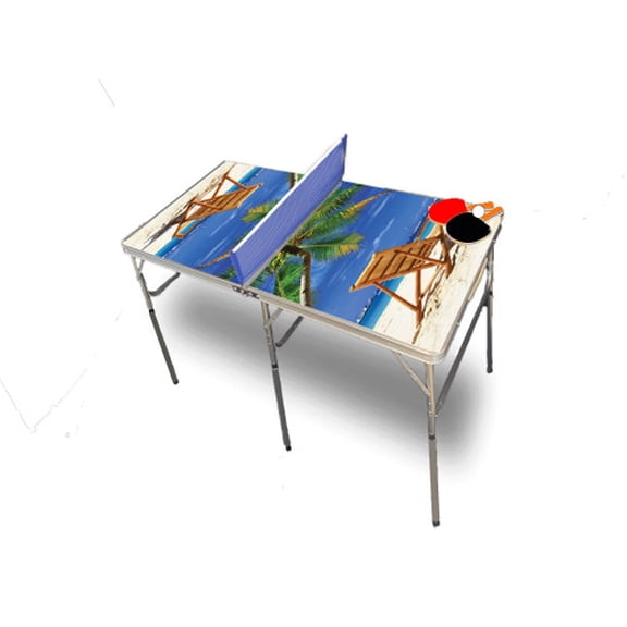 Beach Chair Twin Portable Table Tennis Ping Pong Folding Table w/Accessories