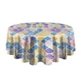 thumbnail image 5 of Design Pattern Round Tablecloth 60 Inch – Waterproof Polyester Table Cover with Full Print Design, Wrinkle Resistant & Washable for Kitchen Dining Party Decor, 5 of 6