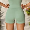 thumbnail image 2 of Women's High Waist Athletic Shorts Compression Fit with Seamless Design- Medium, Green, 2 of 6