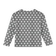 thumbnail image 3 of Girls Long Sleeve Polka Dot Pullover Crewneck Sweatshirt with Chest Pocket Casual Soft Top for Kids Youth, 3 of 4