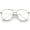 Gold / Clear, variant on Oversize Semi-Rimless Brow Bar Round Clear Flat Lens Aviator Eyeglasses 59mm (Silver / Clear)