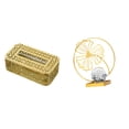 thumbnail image 1 of Caja de pañuelos,Dispensador de pañuelos para baño,Estatua de hoja,Estatua de hoja para decoración del hogar,manualidades y obras de arte.,Escultura de hoja Figura Regalos decorativos Oro, 1 of 7