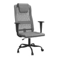 thumbnail image 2 of Gray Office Chair Mesh & Faux Leather, Adjustable Height, Swivel Desk Chair with Headrest & Armrests, 242.5lb Capacity for Home & Office, 2 of 9