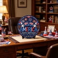 thumbnail image 5 of Patriotic Metal Sign, 2 Pcs America 250th Birthday Aluminum Sign, 7.87 inch July 4th Eagle Decorative Plates Tabletop Art Sign for Kitchen Cabinets Dining Room Office Home Decor, 5 of 6