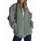 thumbnail image 1 of Sudaderas con Capucha y Cremallera para Mujer, Sudaderas Extragrandes, Conjuntos de Moda Escolar para Otoño, Chaquetas Informales, Ropa de Invierno Verde S, 1 of 9