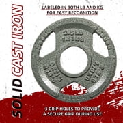 Signature Fitness Cast Iron Weight Plates for Strength Training, Fits 2-Inch Barbell, Multiple Size Options