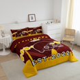 thumbnail image 2 of Erosebridal Football Themed Comforter Twin Size,Football Fans Bedding Set,Football Lovers Comforter Sets,Rugby Duvet Insert with 1 Pillowcase Soft,Red Golden(Washington), 2 of 6
