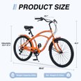 thumbnail image 3 of 7 Speed Bicycles 26"Inch Multiple Colors Men's Beach Cruiser Bike, 3 of 7