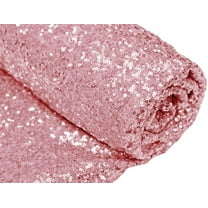 DECORATIVE SILK INC. 54" Polyester Sparkly Glitz Sequins Beaded Fabric, Rose Pink