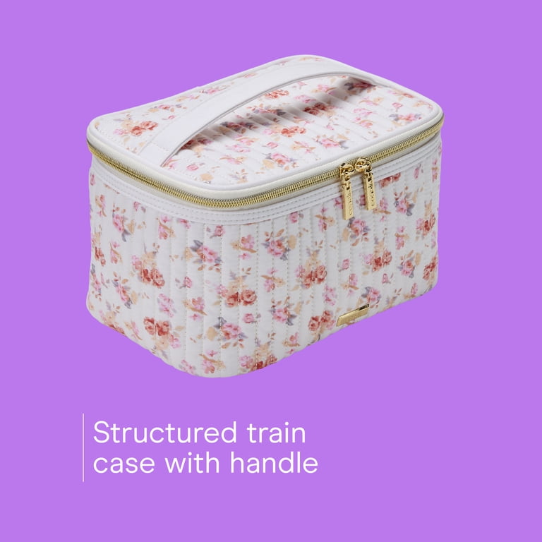 Conair Floral Quilted Train Case, Travel Makeup Bag photo 3