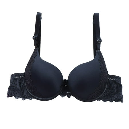 SMihono Breathable Bras for Women No Underwire Front Closure Bralettes Trendy Plus Size Support Minimizer Bra Everyday Bra Black M