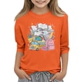thumbnail image 2 of Back To School Clothes Cute Shirts for Kids Girls 3/4 Length Sleeve Funny Book Pencil Girls Shirts Crew Neck Casual Big Sister Outfit Blouse T-Shirt Saffron 11-12 Years, 2 of 4