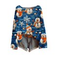 thumbnail image 3 of Chandails d'Hiver Grande Taille pour Femmes Mode Décontractée Imprimé de Noël Chandail à Manches Longues Bleu G, 3 of 3