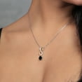 thumbnail image 3 of Gem Stone King Keren Hanan 925 Silver and 10K Yellow Gold Black Onyx and White Lab Grown Diamond Infinity Pendant Necklace (1.68 Ct Oval 8X6MM, Gemstone Birthstone, with 18 inch Chain), 3 of 3