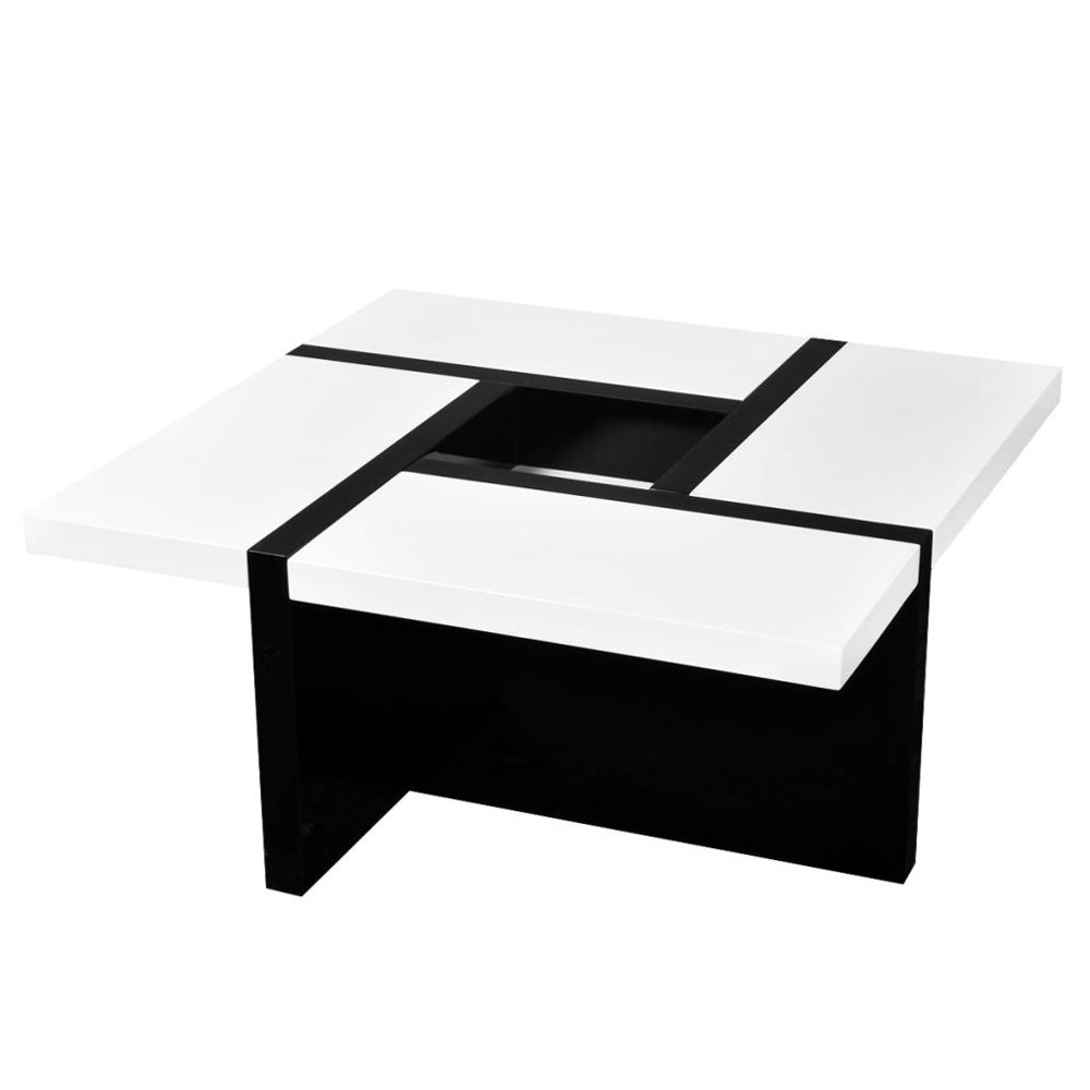 vidaXL Coffee Table High Gloss White and Black