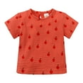 thumbnail image 3 of Odeerbi Infant Boys Girls 2 Piece Outfits Cotton T-shirt Bloomers Set Summer Clothes Fashion Casual Short Sleeve Turndown Collar Botton Tops Solid Color Short Pants Sets Red, 3 of 5