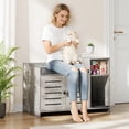 thumbnail image 1 of AKDSteel Meuble Cache-Litière pour Chat, Armoire Cache-Litière Cachée avec Tapis à Griffer et Couche de Rangement, Maisonnette Intérieure Style Ferme pour Chat pour Couloir et Chambre, 1 of 7