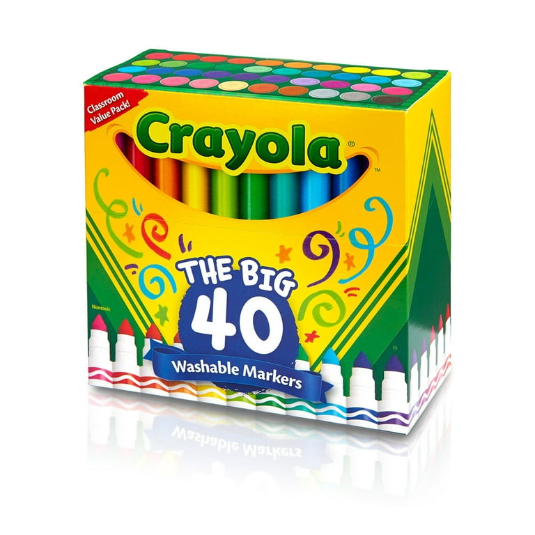 Crayola Marker - 4 mm Marker Point Size - Chisel, Conical Marker Point  Style - Retractable - Assorted Water Based Ink - Assorted Plastic Barrel -  10 Box 