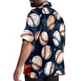 thumbnail image 3 of Baseball Men's Short Sleeve Spread Collar Beach Shirts Casual Printed Button Down Unisex Summer Tops, 3 of 6