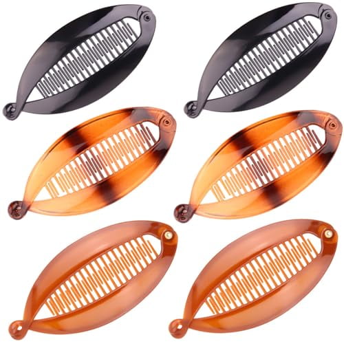 Banana Hair Clips Banana Clip Combs for Thin Long Hair Fishtail Hair Clip Combs Fish Grips for Women Girl Hair Accessories
