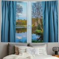 thumbnail image 2 of Orinice Lake Trees Blue Curtain Tapestry Wall Hanging Unique Style Graphic Art Home Decor for Living Room Bedroom Apartment Farmhouse Dorm 50x40inch, 2 of 6