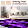 thumbnail image 2 of Flatwoven High Traffic Area Rug, Stylish Checkered Purple and Black Geometric Runner, Non Slip, Stain Resistant, Washable Area Rugs for Living Room, Bedroom(Purple, 4X6), 2 of 8