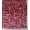 thumbnail image 4 of Handblock Multi Vintage BirdParadisePrint Handmade Cotton Kantha Quilting Throw Blanket Hippie Queen/King Size Bohemian Block Kantha Quilt, 4 of 5