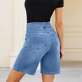 thumbnail image 7 of FchengtaiS Stretchy Jean Shorts Womens Bermuda Denim Shorts High Waisted Pull On Jorts with Pockets Summer Casual Jeans Shorts, 7 of 7