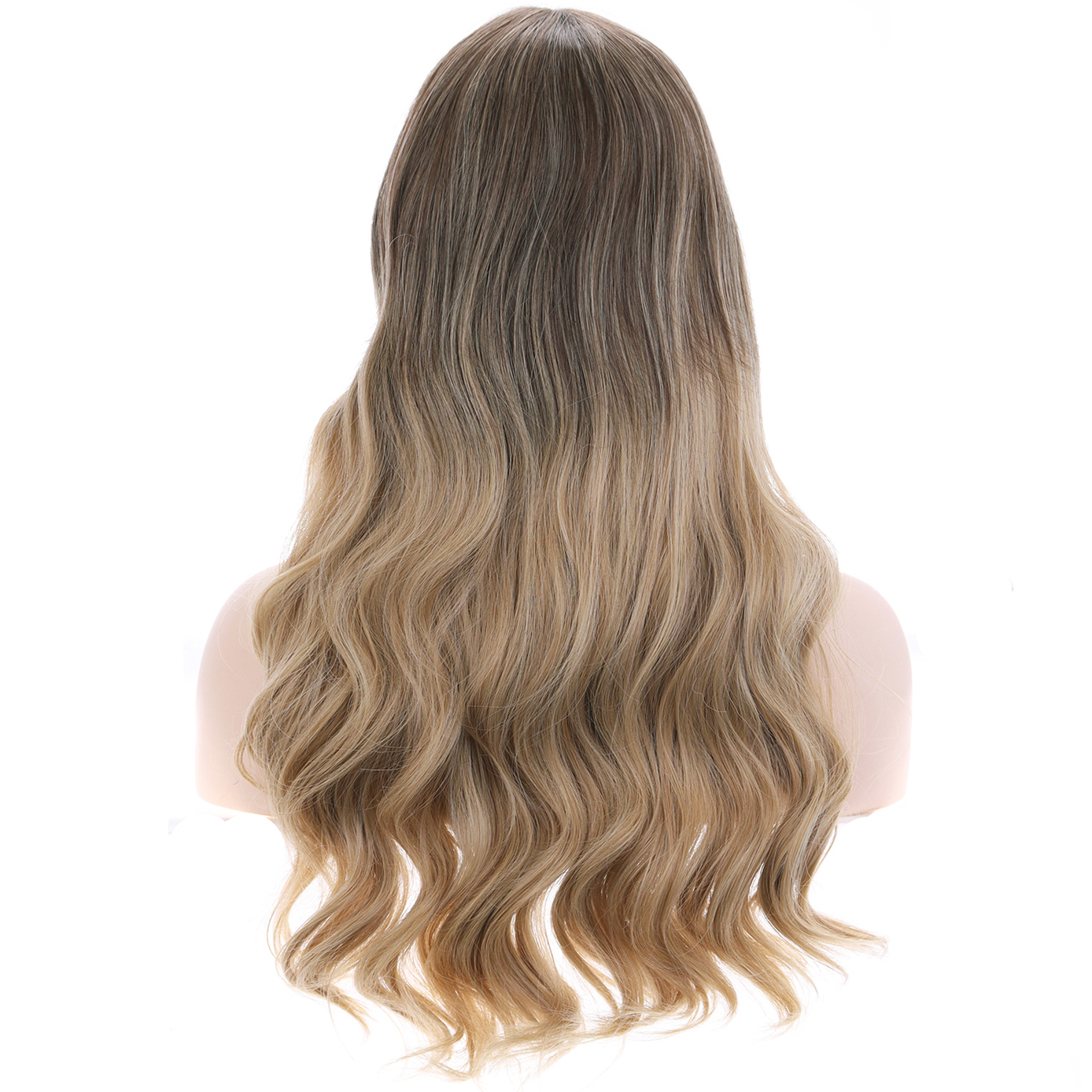 BERON Blonde Ombre Long Curly Wig for Women Heat Resistant Natural Looking Hair Wig for Party Cosplay or Daily Use