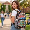 thumbnail image 3 of SEANATIVE Kids Clear Backpack PVC Transparent Backpacks See Through School Bookbag Lightweight Travel Clear Bag School Supplies for Boys Girls, Soccer Flame Pattern Black, 3 of 7