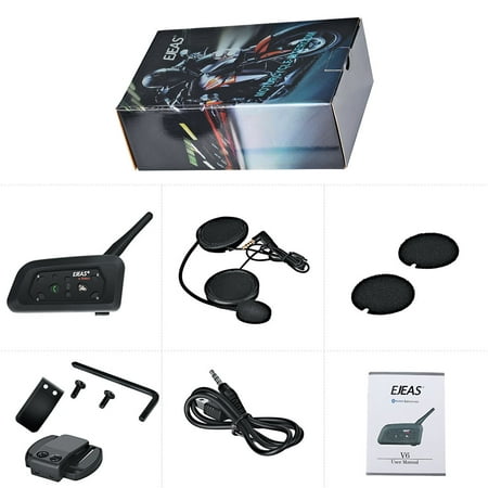 Bluetooth Intercom Walkie-talkie Motorcycle Helmet Accessories Speaker 1200m Interphone Headset V6PRO single