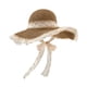 thumbnail image 2 of Sombrero de ala ancha para el sol, gorra ligera, sombrero de paja para mujer para viajes cortos, fiestas al aire libre Caqui oscuro, 2 of 9