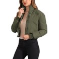thumbnail image 4 of INSPIRE CHIC Women's Winter Bomber Jacket Outwear Baggy Padded Cropped Coats M Green, 4 of 6