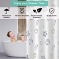 thumbnail image 2 of rideau De Douche Impermable 180x200 Cm,conjunto De Rideaux De Douche Lavables Avec 12 Crochets, Rideau De Douche En Tissu En Poliéster, Motivo Blan, 2 of 5
