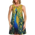 thumbnail image 1 of Fotbe Peacocks Vestido de Verano sin Mangas para Mujer – Vestido Midi Línea A, Estilo Camiseta Floral, Vestido Playero Casual y Fluido, 1 of 7
