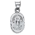 thumbnail image 1 of FB Jewels 14K White Gold Our Lady Of Guadalupe Virgin Mary Pendant 14mm X 10mm, 1 of 1