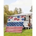 thumbnail image 4 of 4th of July RV Awning Sun Shade Screen 9'X7' Patriotic Poppy Flower Mesh Sunscreen USA Flag Star Stripes Awning Shade Screen with Zipper UV Blocker Completed Kits for RV Motorhome Camper, 4 of 7
