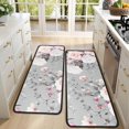 thumbnail image 4 of Kitchen Rugs Sets Of 2,Pioneer Flower Floral Print Pattern Anti Fatigue Kitchen Mat Rugs Non Slip Washable,Decorative Kitchen Floor Mats for Kitchen,Sink,Laundry,17"x47"+17"x47", 4 of 5