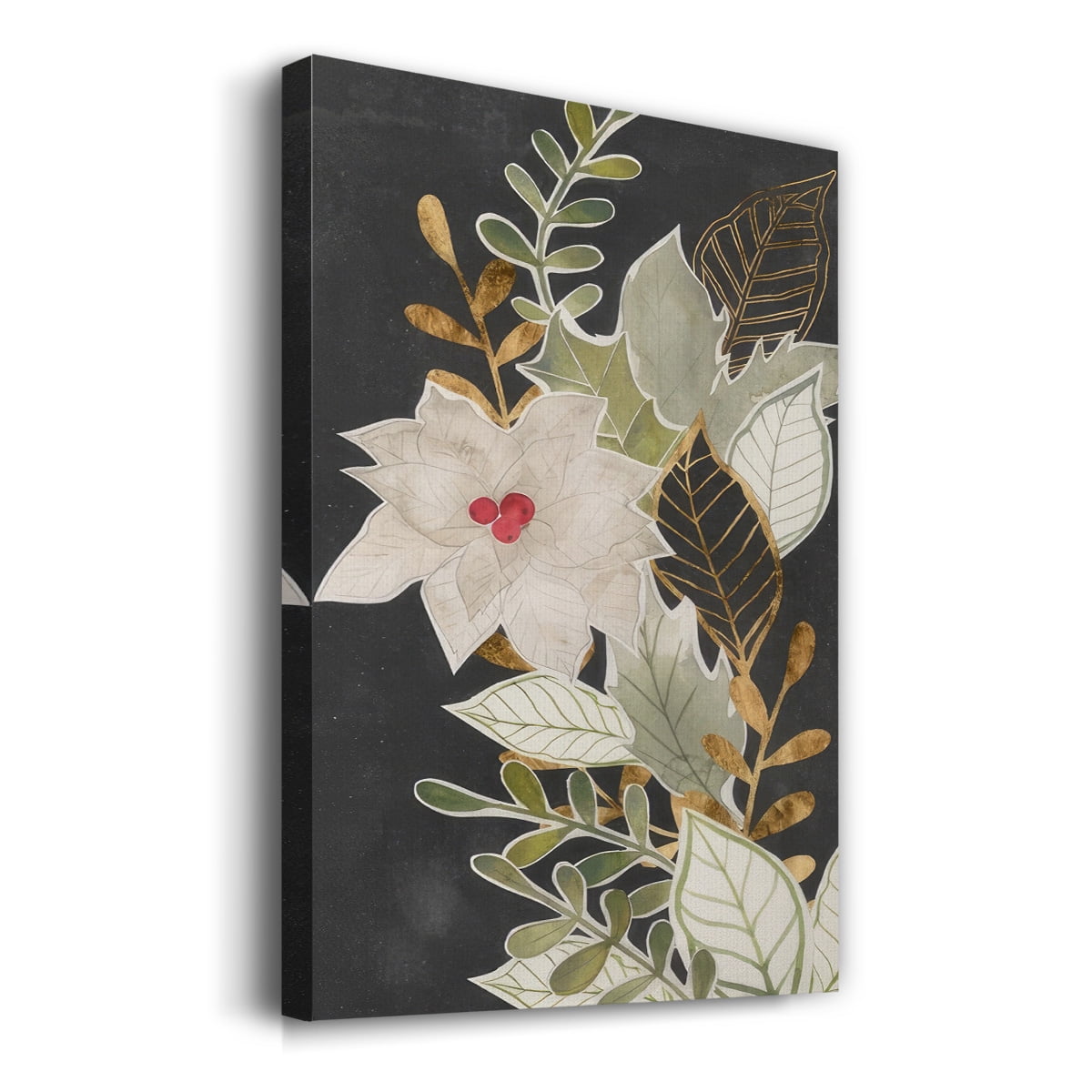 Gilded Christmas Collection B- Gallery Wrapped Canvas