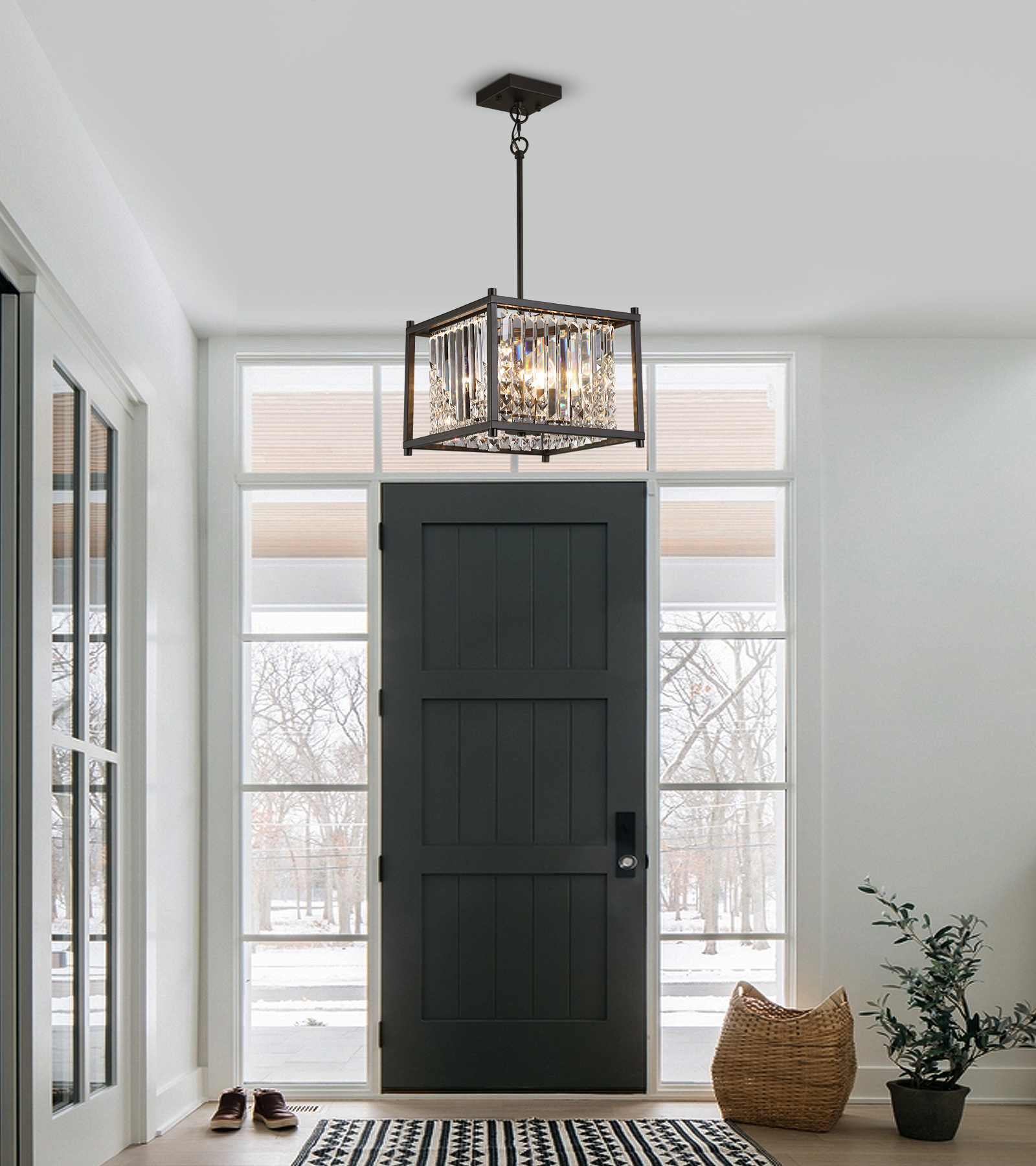 Chandelier Black Magic Home Retro 6-Light Black Rod Stem Hung Linear  Chandelier For Kitchen Island Dinning Room Foyer MH-CH-020291B - The Home  Depot Farmhouse Chandelier, image size:1600x1800