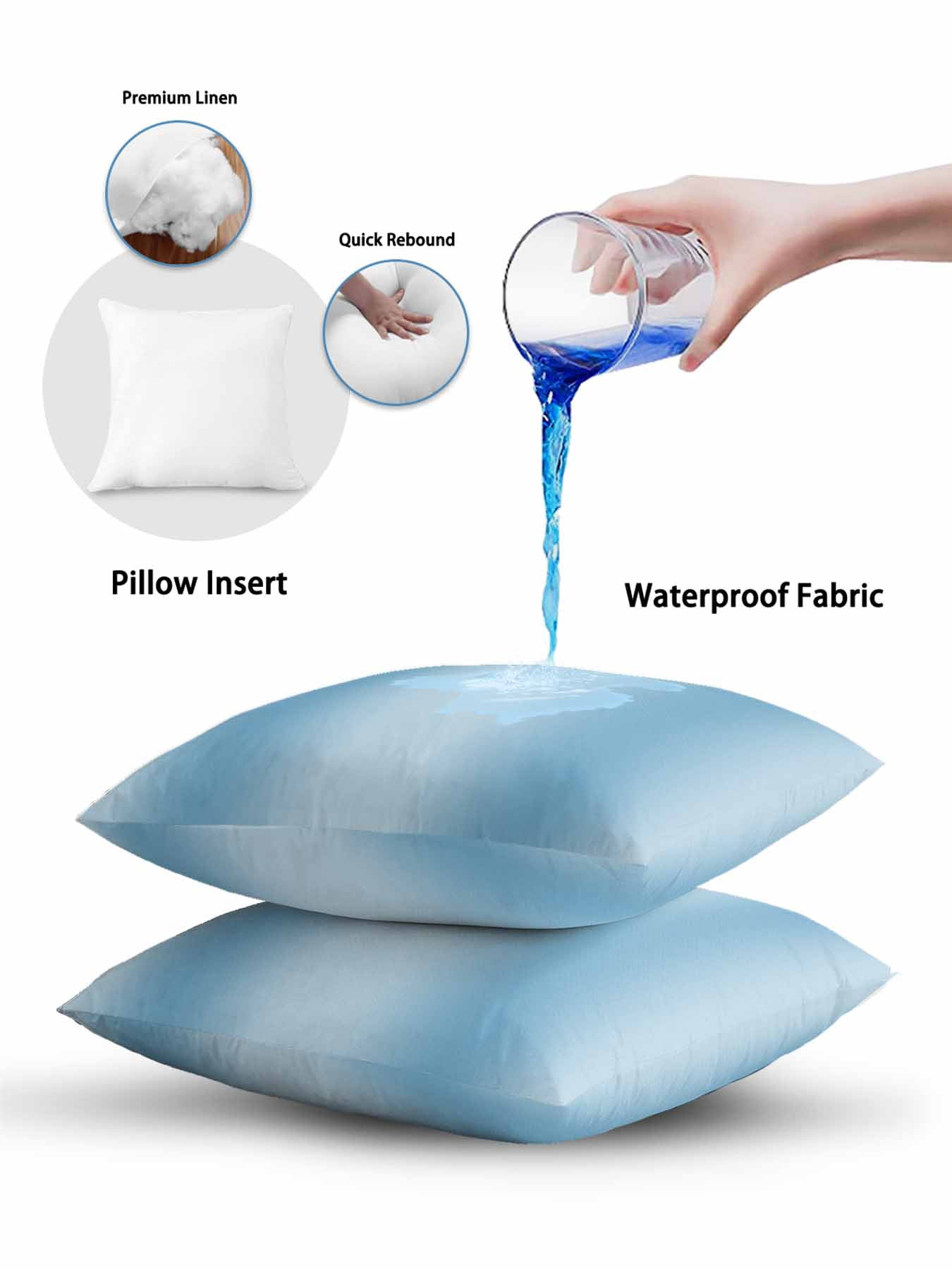 Outdoor Pillows Waterproof, Blue Ombre Bedding Throw Pillows with Insert for Couch Sofa Bed, Modern Abstract Art Farmhouse Gradient 12x20 Inch Pillowcases Decorative Camping Patio Pillow Set of 1